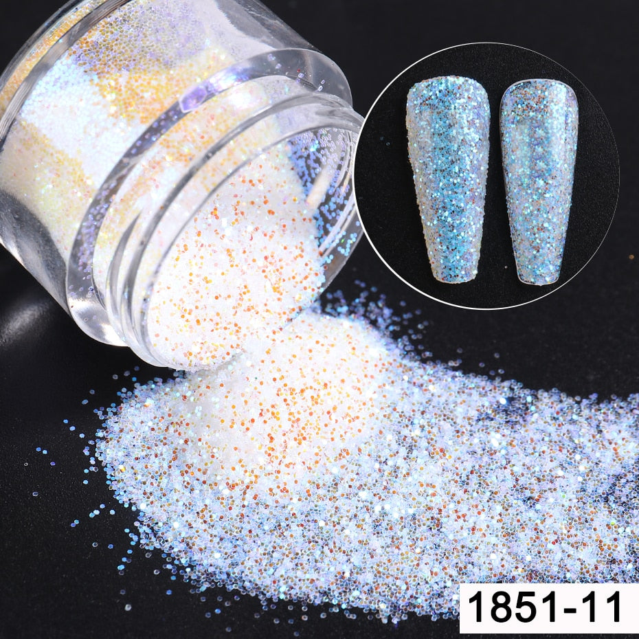 Shiny Glitter Sugar Sand Nails 3D Acrylic Flowers White