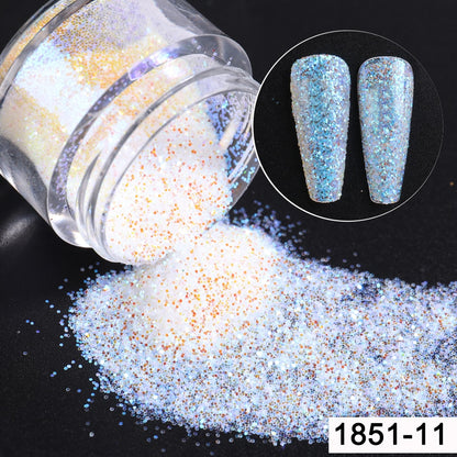 Shiny Glitter Sugar Sand Nails 3D Acrylic Flowers White