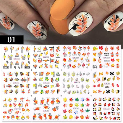 Winter Water Stickers Pink Cherry Blossoms Decals Flowers Nail