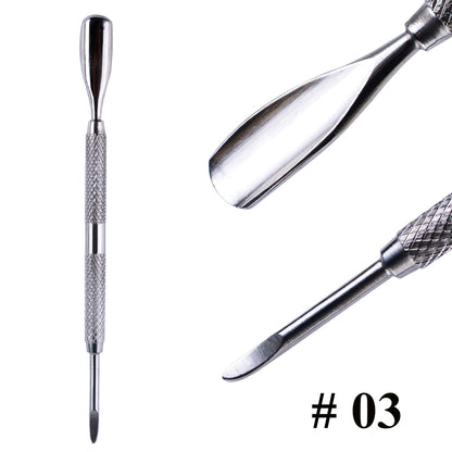 Stainless Steel Cuticle Pusher  Remover Art Cleaner Care Tool