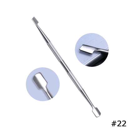 Stainless Steel Cuticle Pusher  Remover Art Cleaner Care Tool