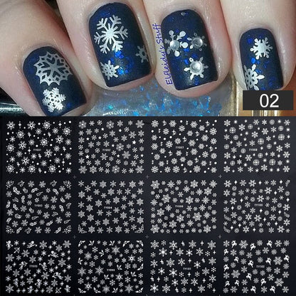3D Stickers Gold Flower Leaf Lace Design Geometry Line Nail
