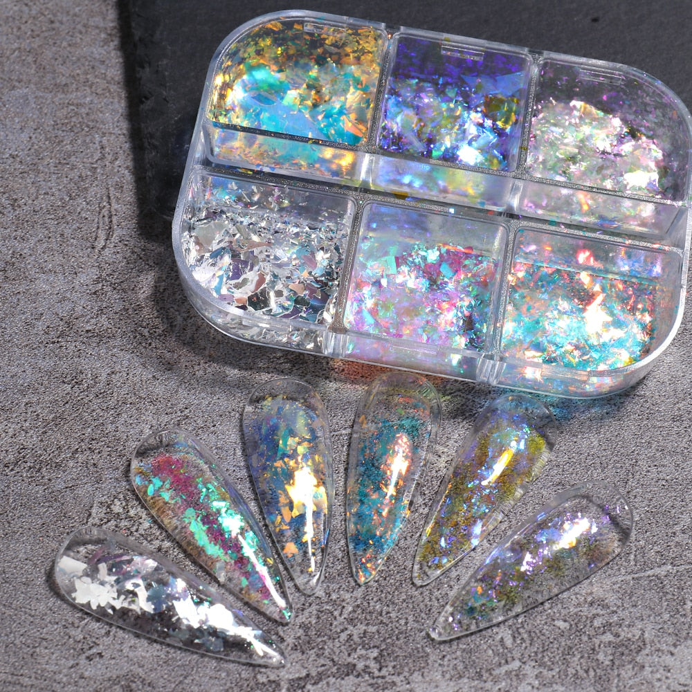 Red Princess Sequin Nails Spangles Holographic Glitter Powder