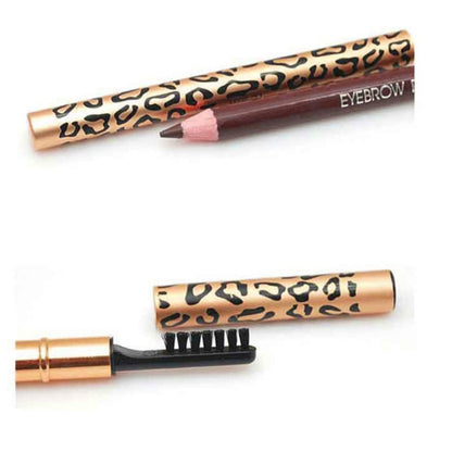 Leopard print double head eyebrow pencil