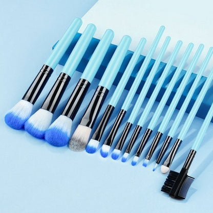 New Blue Soft Fluffy Makeup Brushes Set