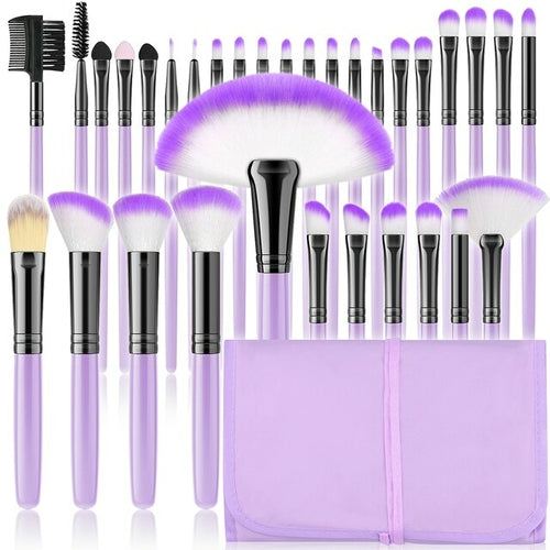 Makeup Brushes Purple Set For Cosmetic