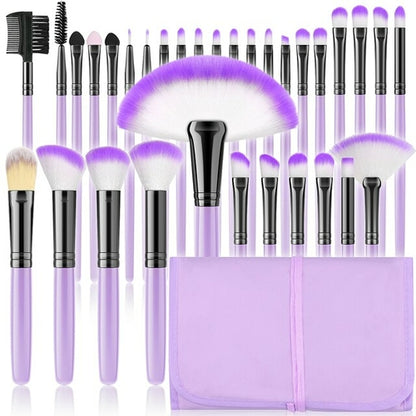 Makeup Brushes Purple Set For Cosmetic