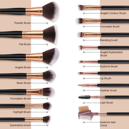 16pcs Makeup Brushes Set Soft Fluffy