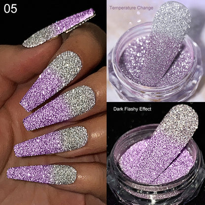 Glitter Powder Silver Glitter Iridescent Flakes Nails