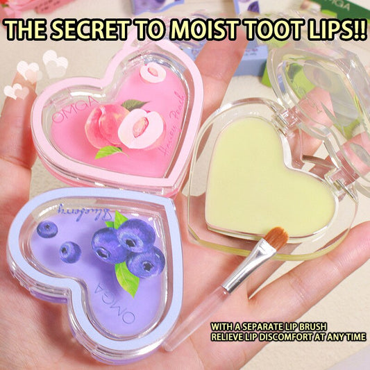 Fruity Jelly Lip Mask Moisturizing Hydrating Jelly Toothed Lips Anti-drying Lip Primer Day Night Repair Heart Shaped Lip Balm