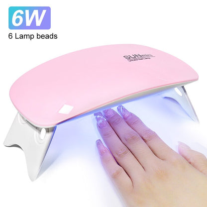 6W Mini Nail Dryer Portable 6 LED UV Manicure Lamp