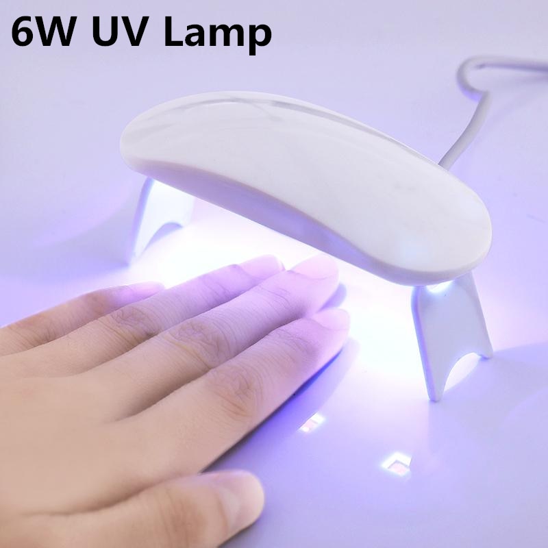 Mini 6W Dryer LED UV Lamp Micro USB Gel Varnish Curing Nail