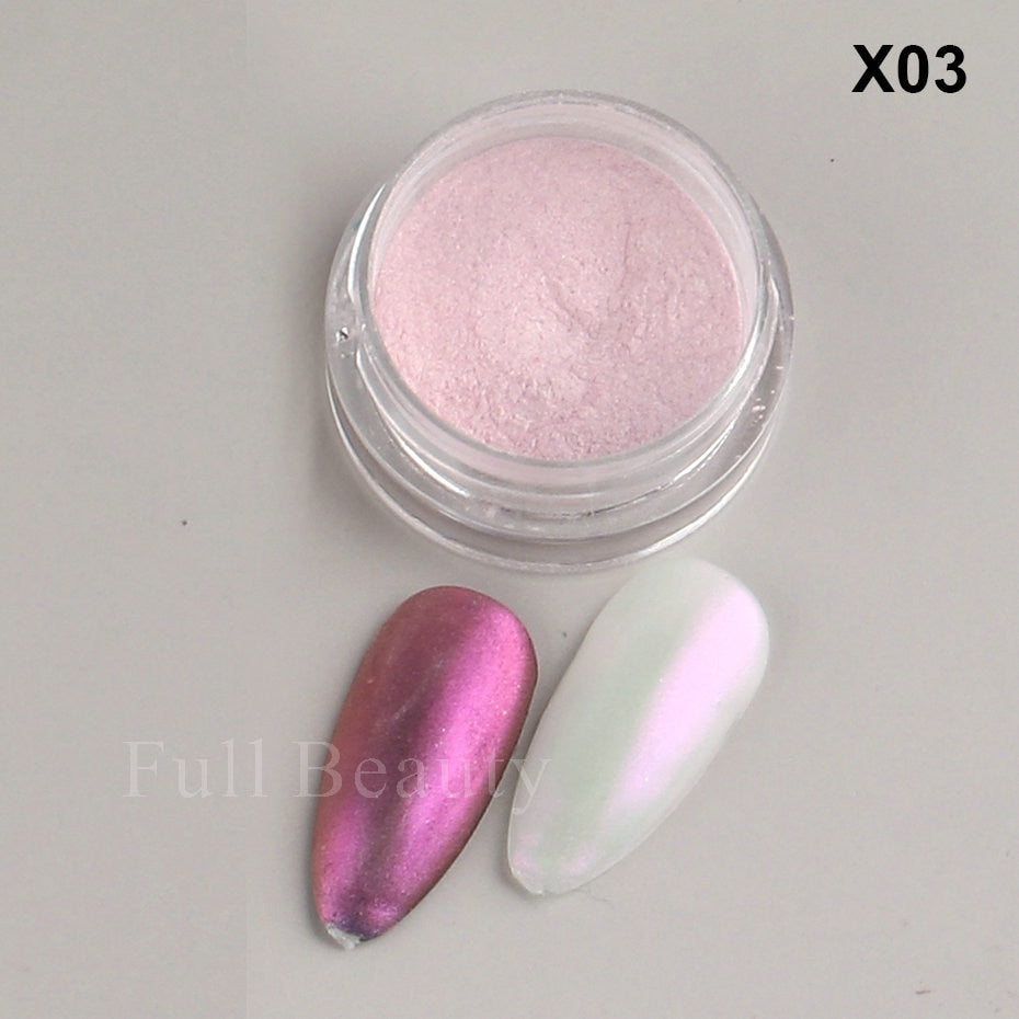 Neon Pigment Yellow Green Orange Rubbing Nail