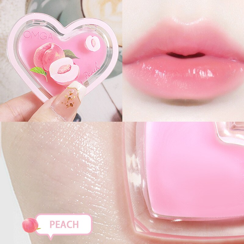 Fruity Jelly Lip Mask Moisturizing Hydrating Jelly Toothed Lips Anti-drying Lip Primer Day Night Repair Heart Shaped Lip Balm