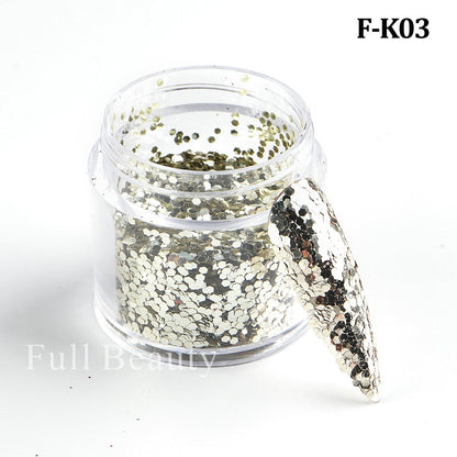 Shiny Glitter Sugar Sand Nails 3D Acrylic Flowers White