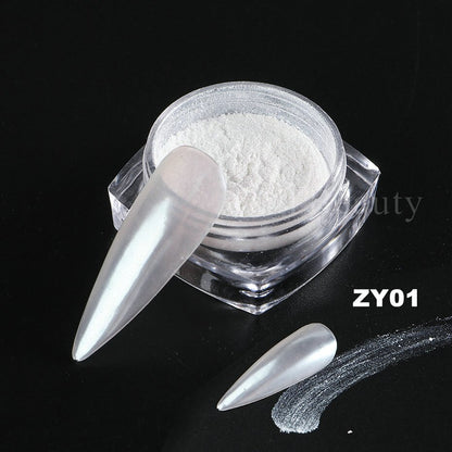 Neon Pigment Yellow Green Orange Rubbing Nail