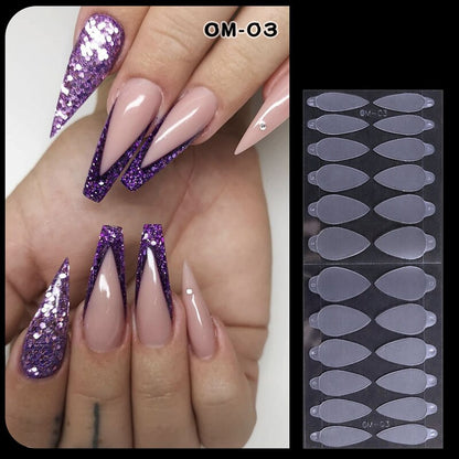 24pcs NEW Silicone Nail Form Extension Tips Sticker