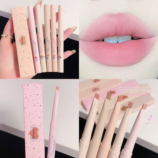 Lipliner Pencil Matte Velvet Lip Liner Pen Outline Lip Shape Lipstick Pen Waterproof Lasting Non-stick Cup Nude Lip gloss Makeup