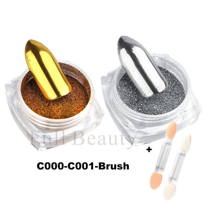 Neon Pigment Yellow Green Orange Rubbing Nail