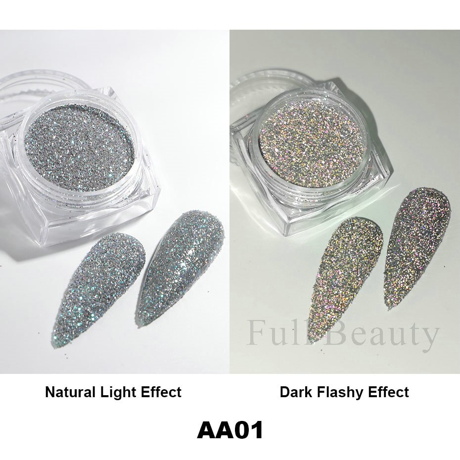 Reflective Glitter Iridescent Powder Sequins for Nails Sparkly