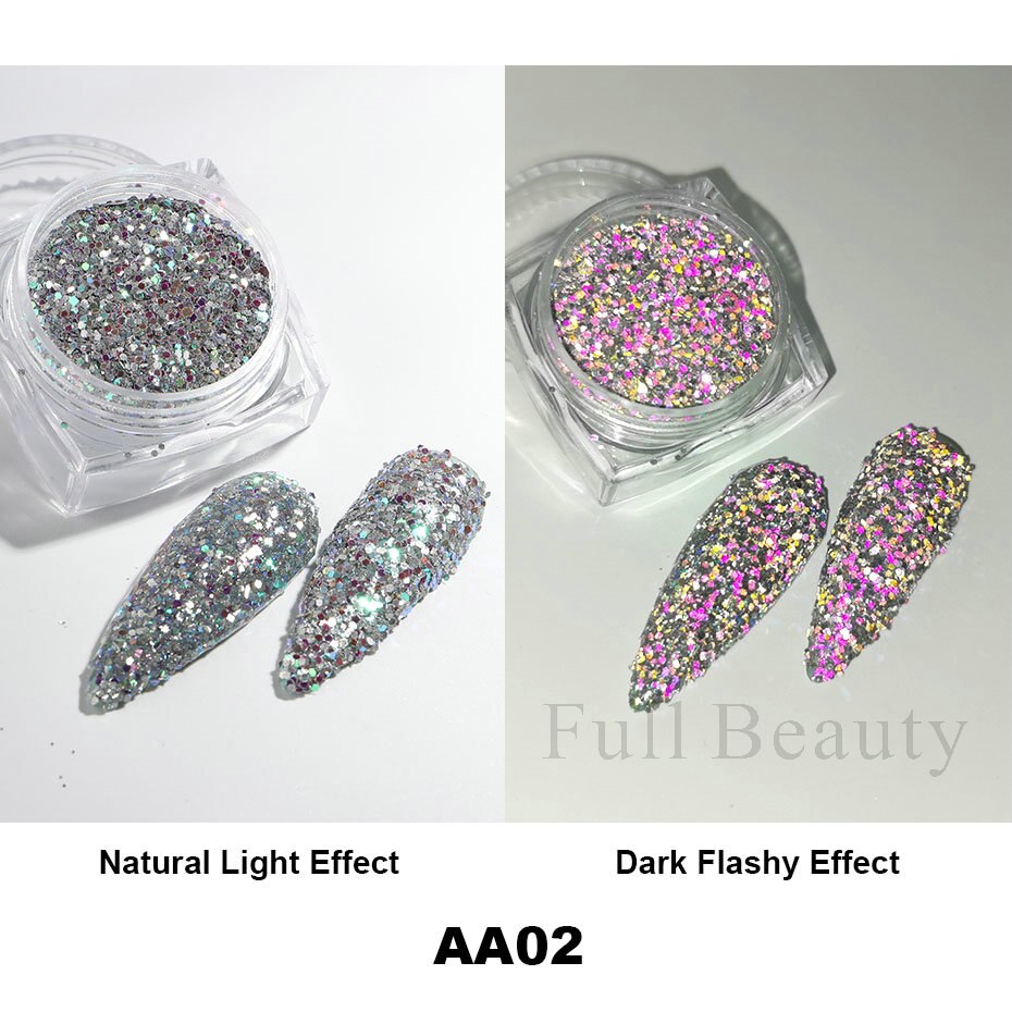 Reflective Glitter Iridescent Powder Sequins for Nails Sparkly