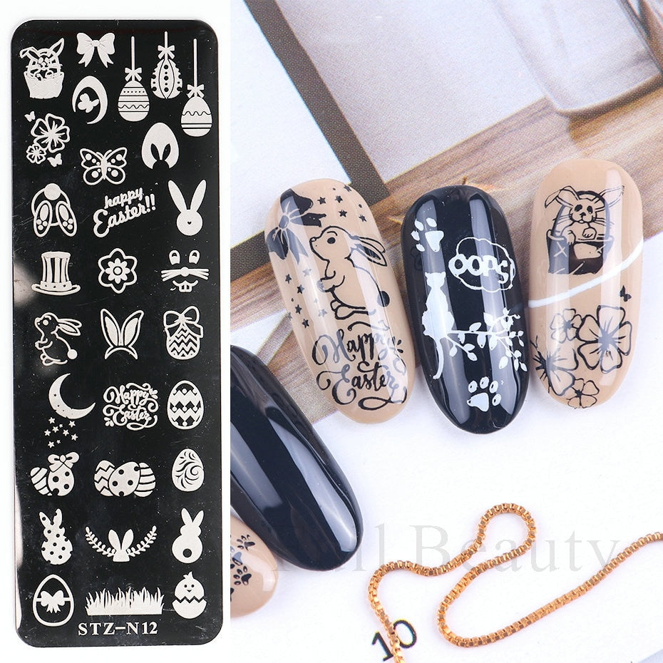 French Art Stamping Wave Flower Love Lace Stamp Nail