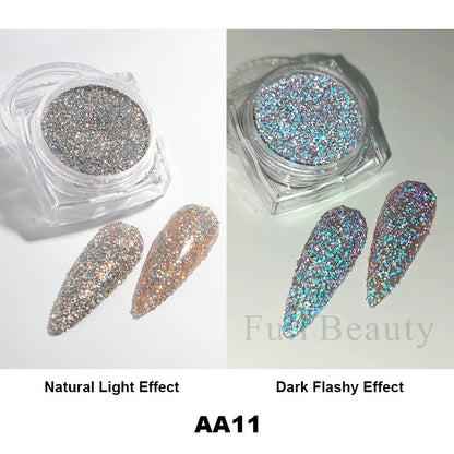Reflective Glitter Iridescent Powder Sequins for Nails Sparkly