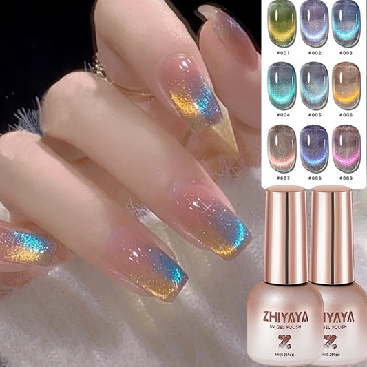 Semi Permanent Glitter Eyes Nail Art