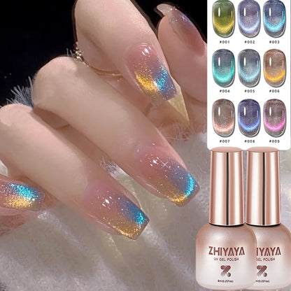 Semi Permanent Glitter Eyes Nail Art
