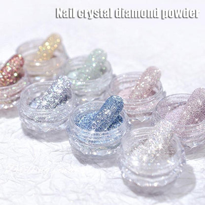1Jar Crystal Diamond Powder Rainbow Shiny Nail