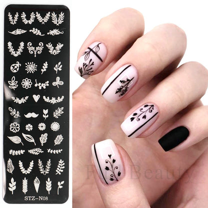 French Art Stamping Wave Flower Love Lace Stamp Nail