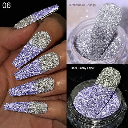 Glitter Powder Silver Glitter Iridescent Flakes Nails