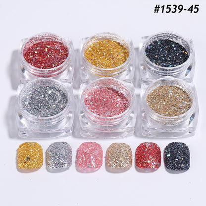 Glitter Sandy Sugar Powder Black White Silver Grainy Shinning Sequins