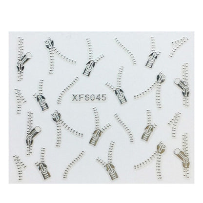 Gold Zipper 3d Designs Nail Art Stickers Decals Manicure