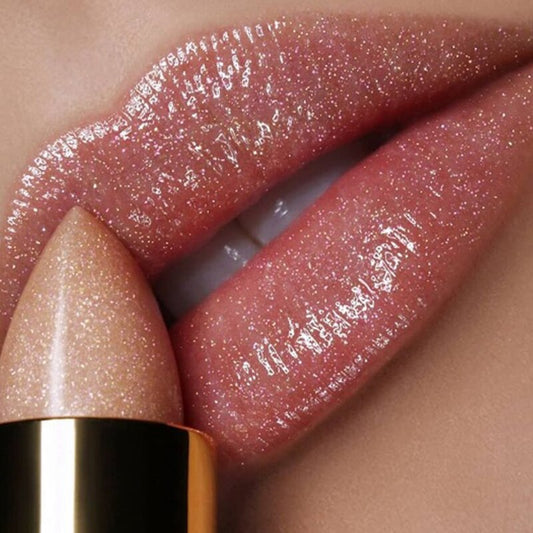 9 Colors Waterproof Nude Pink Glitter Lipstick Makeup