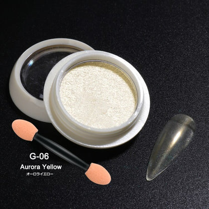 Neon Pigment Yellow Green Orange Rubbing Nail