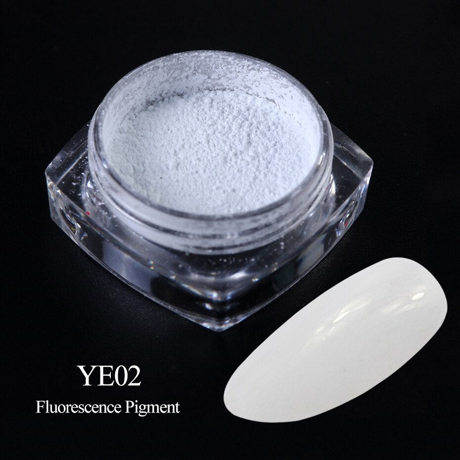 Neon Pigment Yellow Green Orange Rubbing Nail