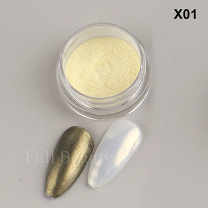 Neon Pigment Yellow Green Orange Rubbing Nail