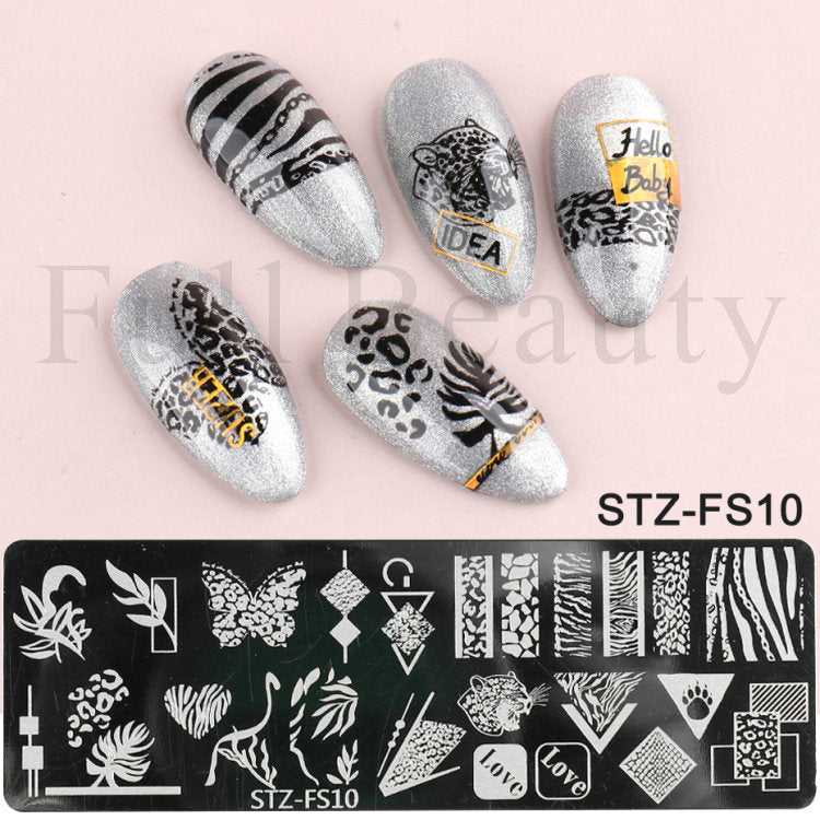 French Art Stamping Wave Flower Love Lace Stamp Nail