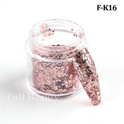 Shiny Glitter Sugar Sand Nails 3D Acrylic Flowers White