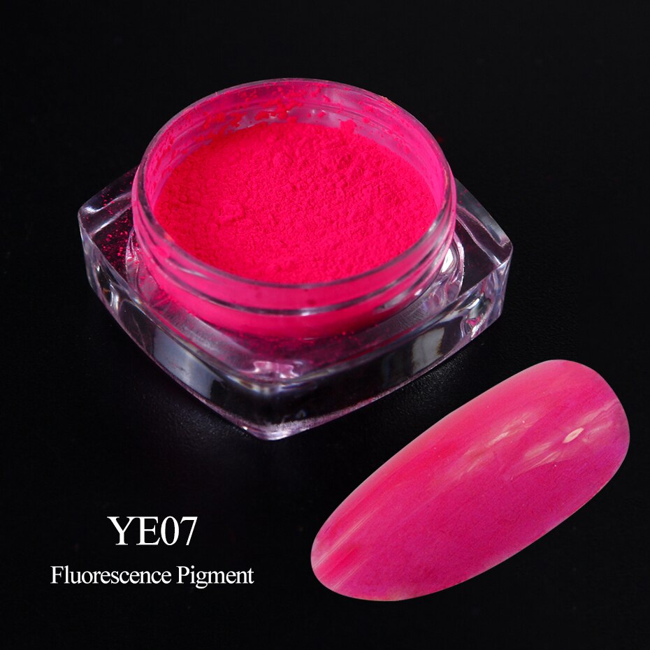 Neon Pigment Yellow Green Orange Rubbing Nail