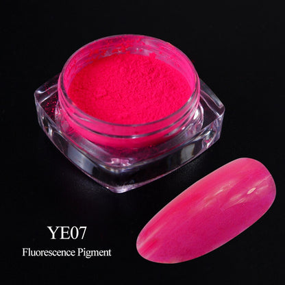 Neon Pigment Yellow Green Orange Rubbing Nail