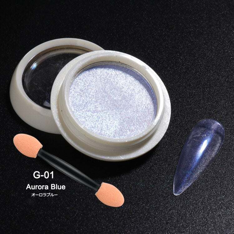 Neon Pigment Yellow Green Orange Rubbing Nail