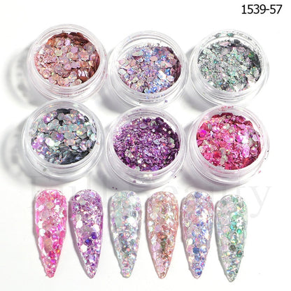 Glitter Sandy Sugar Powder Black White Silver Grainy Shinning Sequins