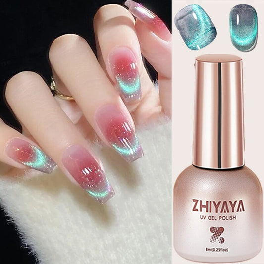 Semi Permanent Glitter Eyes Nail Art