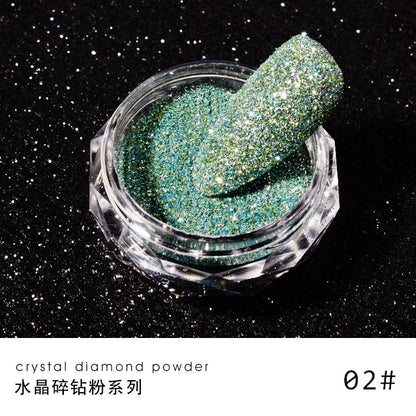 1Jar Crystal Diamond Powder Rainbow Shiny Nail