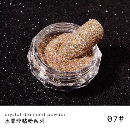 1Jar Crystal Diamond Powder Rainbow Shiny Nail