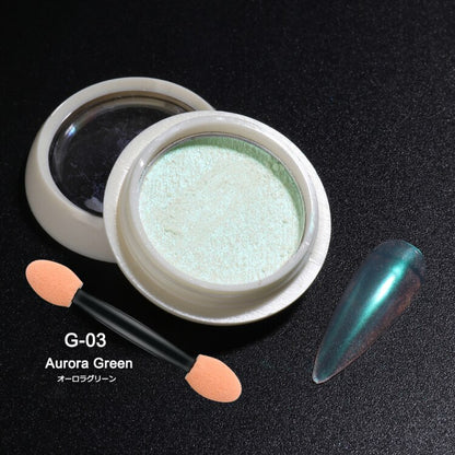 Neon Pigment Yellow Green Orange Rubbing Nail