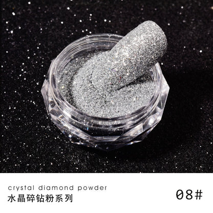 1Jar Crystal Diamond Powder Rainbow Shiny Nail
