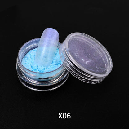 Moonlight Mirror Power White Silver Glitters Metallic  Nails